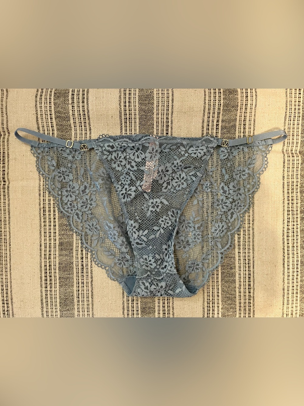 NWT Victoria’s Secret Love Cloud Adjustable Lace Bikini Panty - Dusty Blue